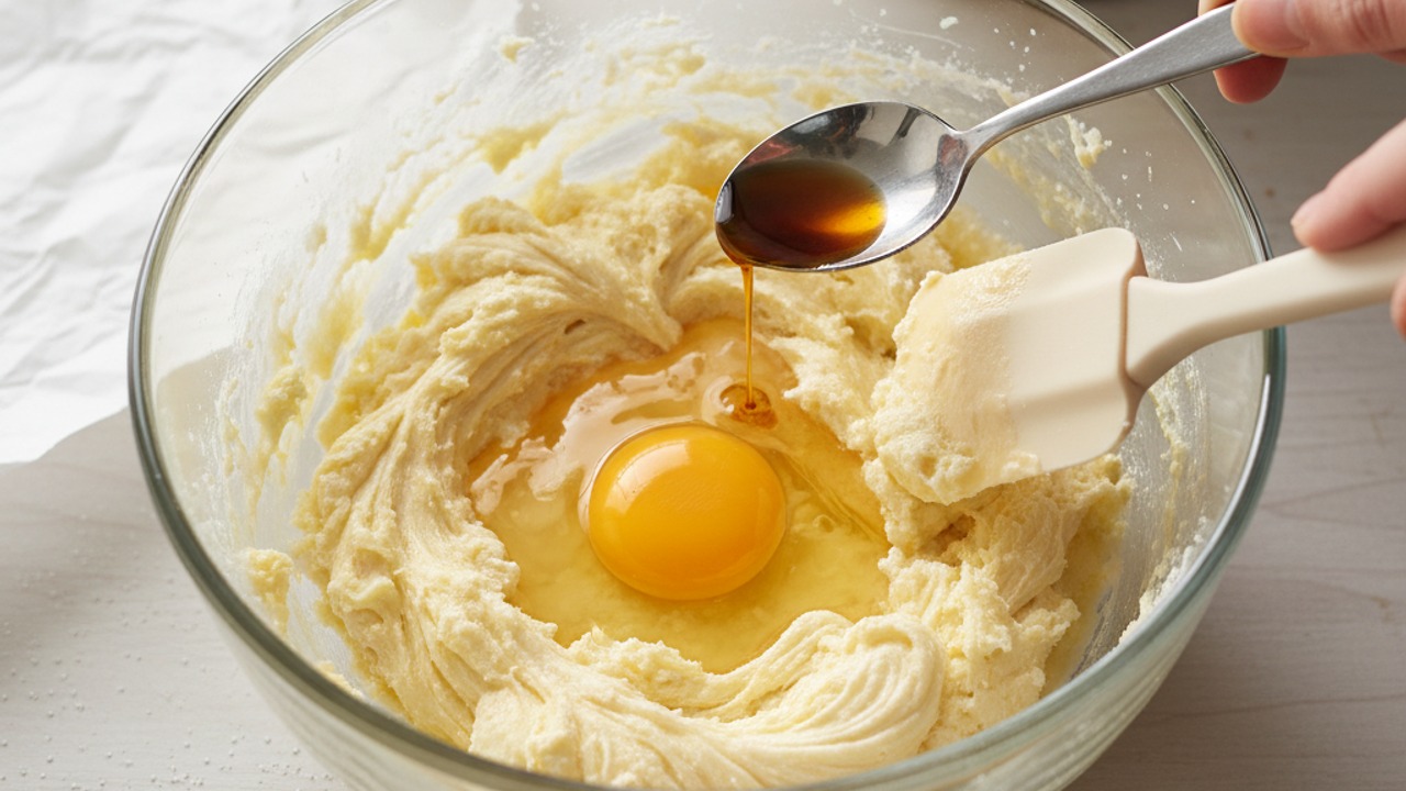 Add egg and vanilla