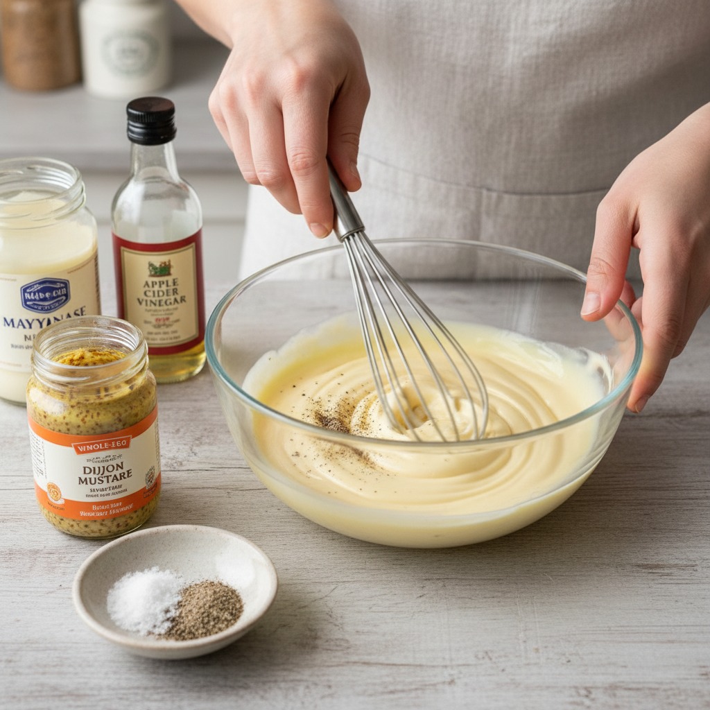 Whisk the creamy dressing