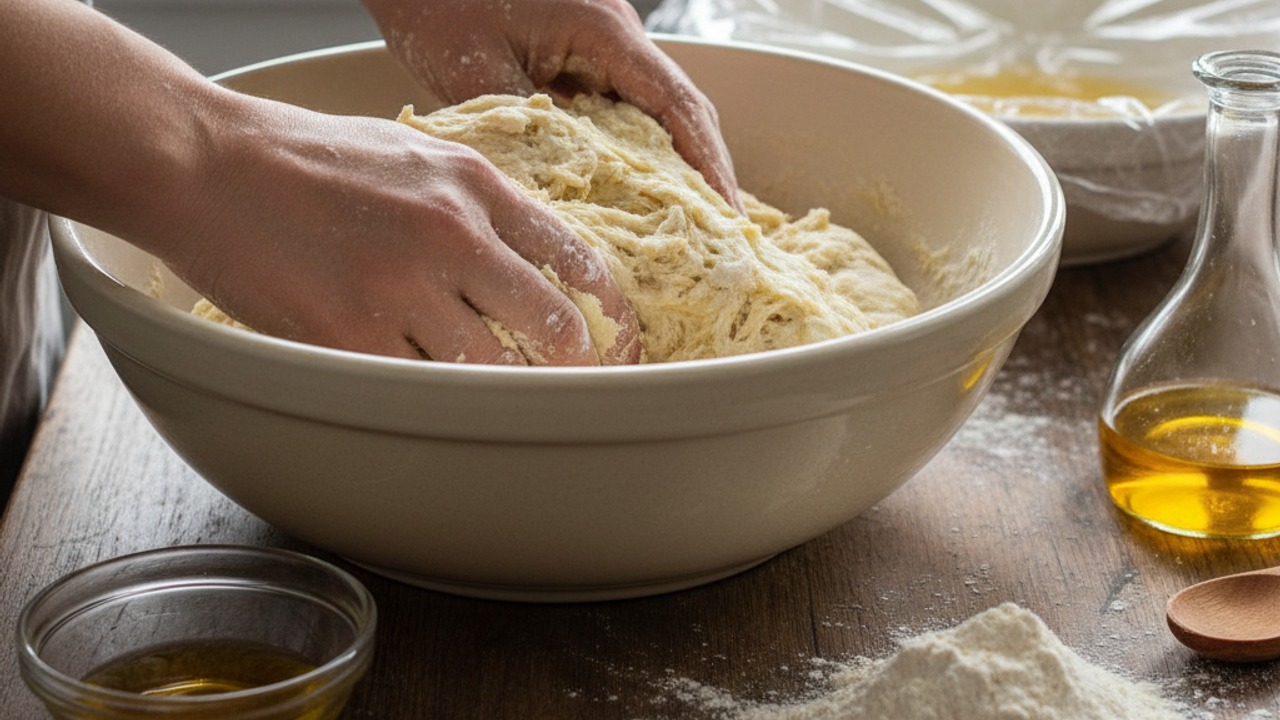 Make the dough and bulk rise