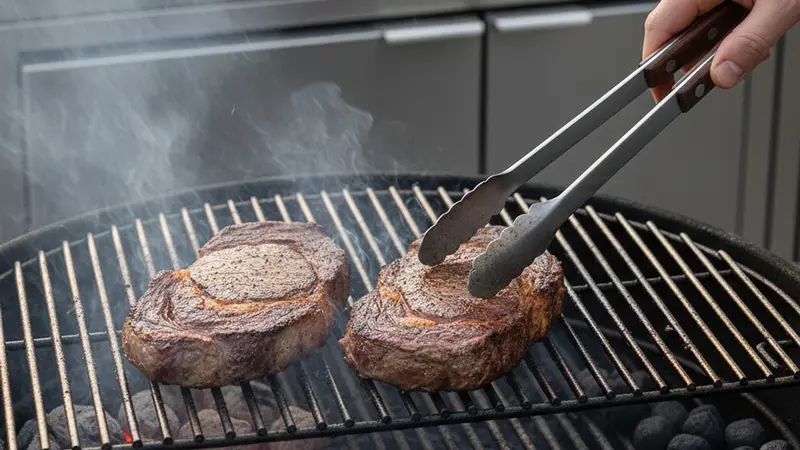 Grill the ribeye (reverse‑sear and direct‑grill options)