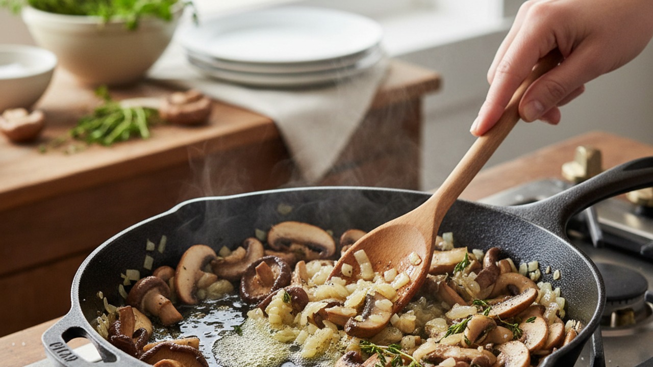 Sauté mushrooms