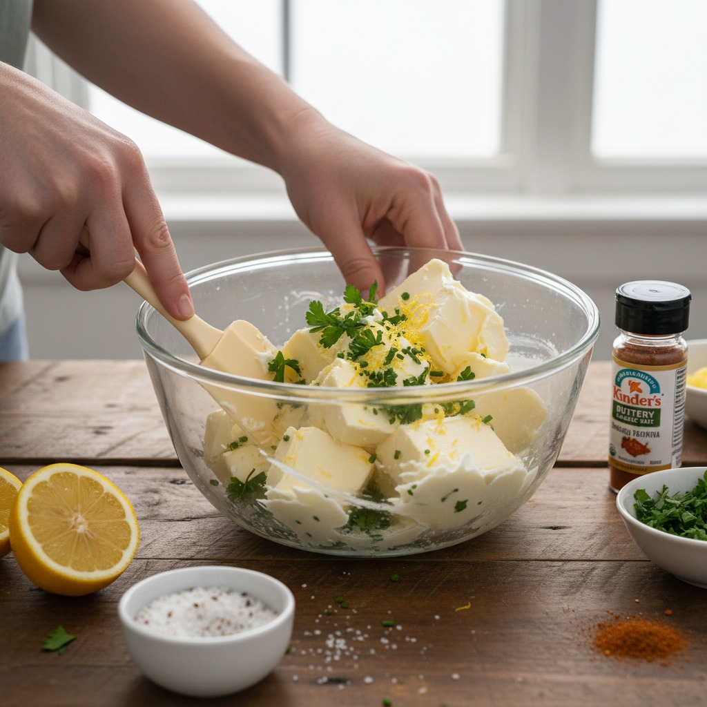 Soften and mix the butter and seasonings
