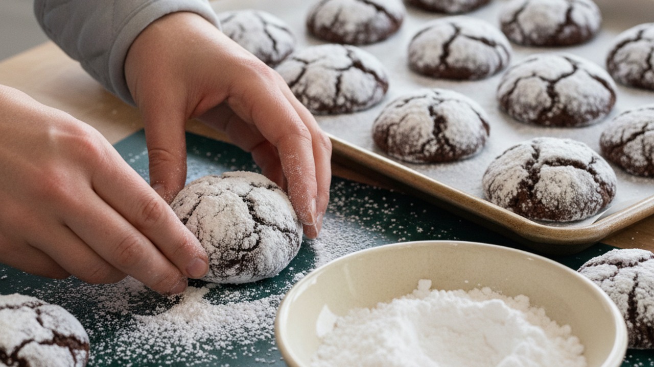 Coat with powdered sugar and bake