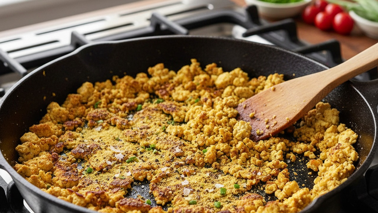 Cook the tofu scramble