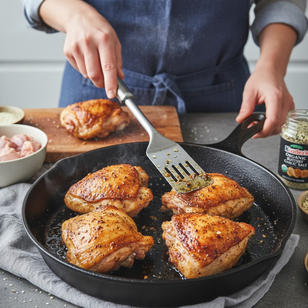 Sear skin-side down