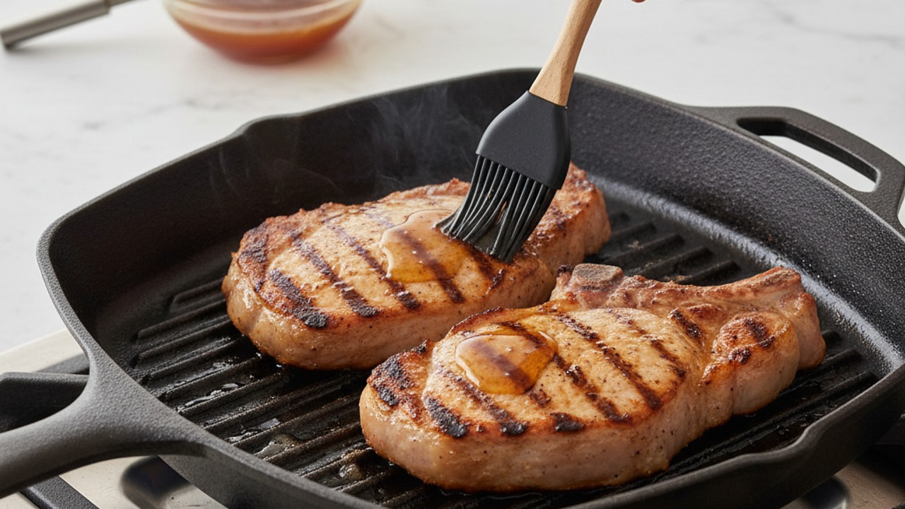 Brush with syrup and caramelize carefully