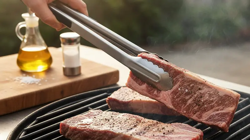 Preheat grill and prep short ribs