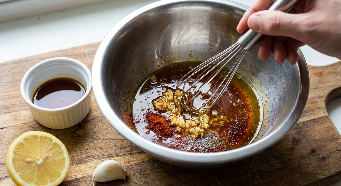 Make the lemon-paprika marinade