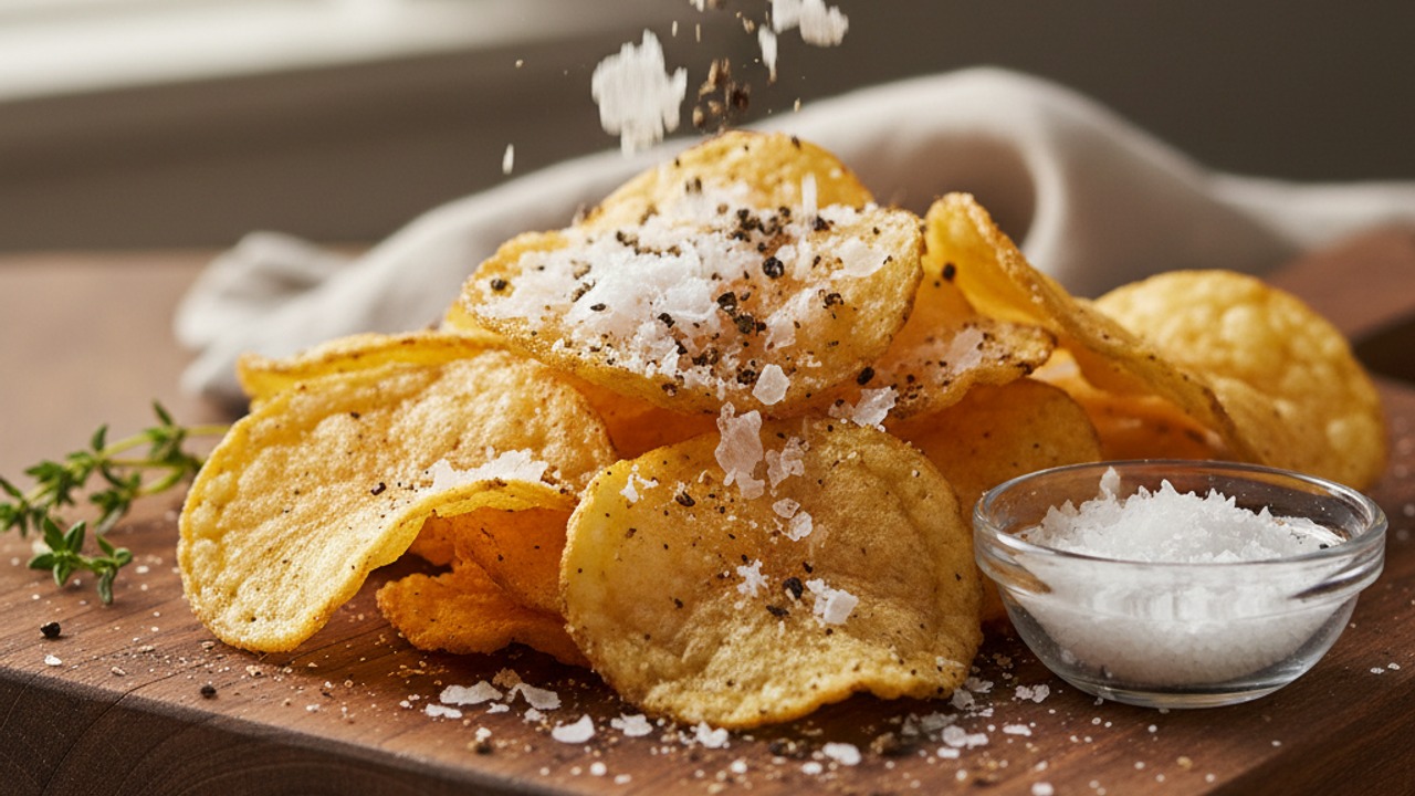 Finish with flaky salt and serve