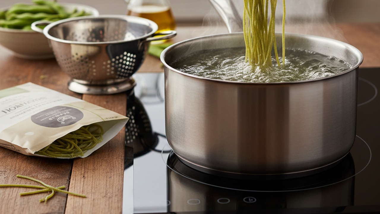 Cook the edamame noodles