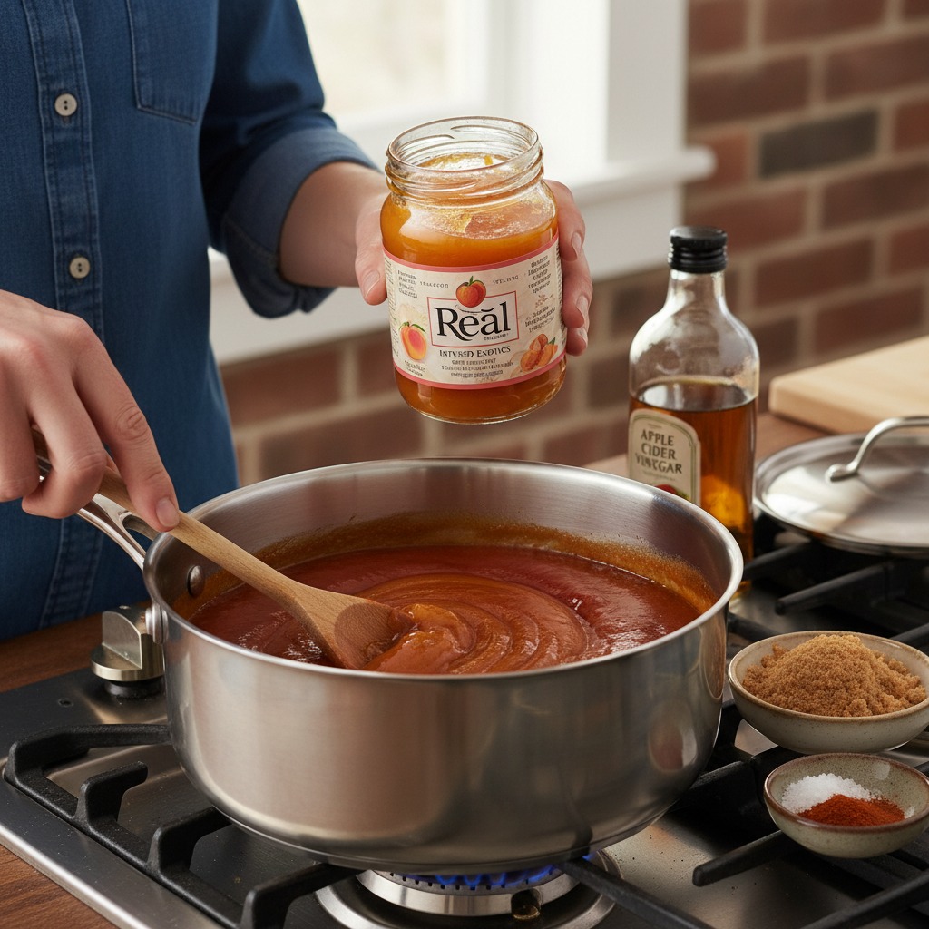 Make and smoke the peach sauce base