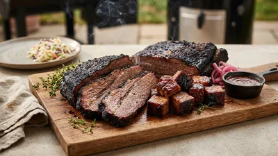 Low-and-Slow Smoked Beef Brisket with Bark and Burnt Ends