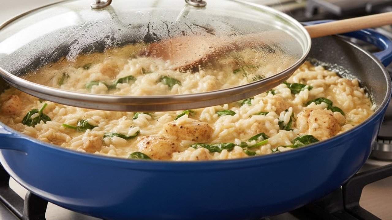 Simmer covered until rice is tender