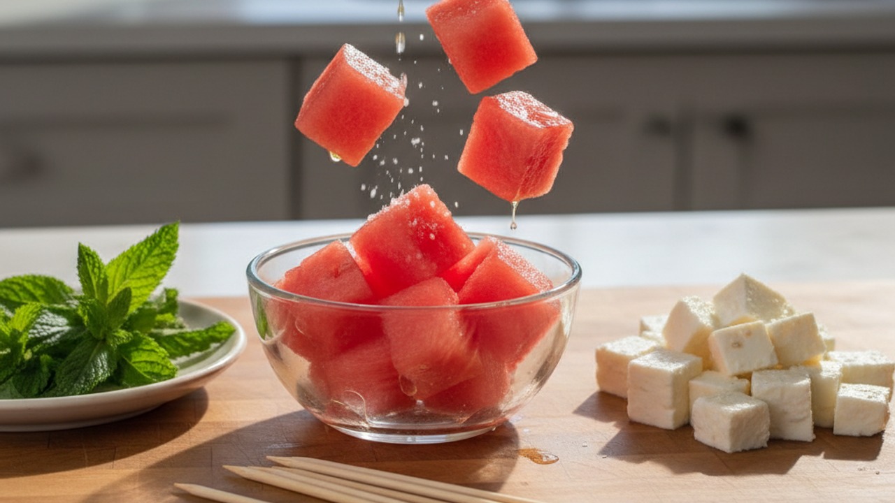 Prep the ingredients and skewers