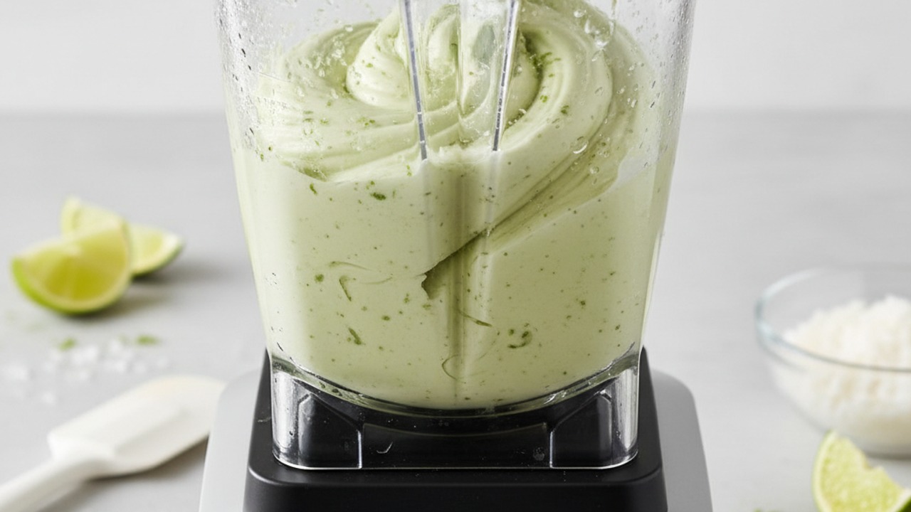 Blend to a soft-serve consistency