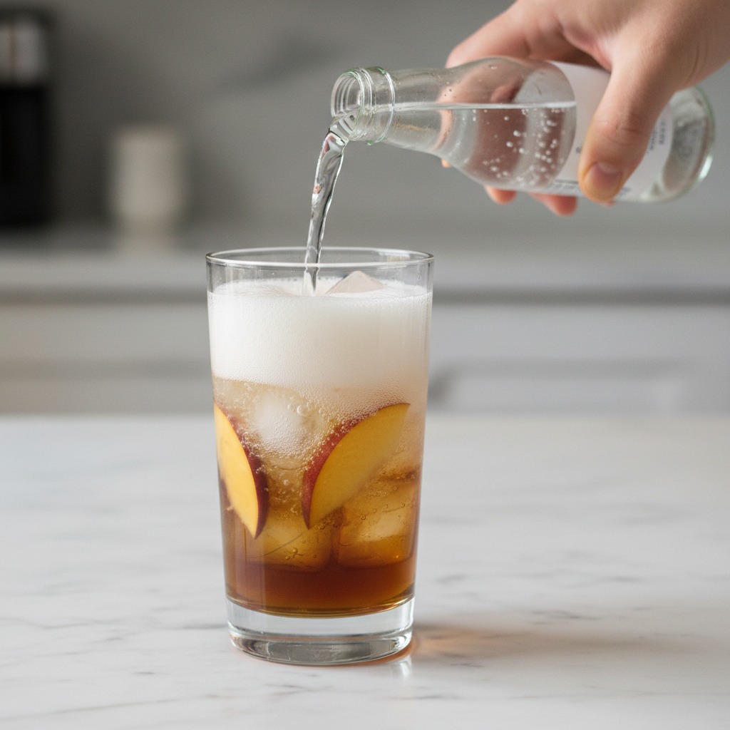 Top with club soda and gently stir