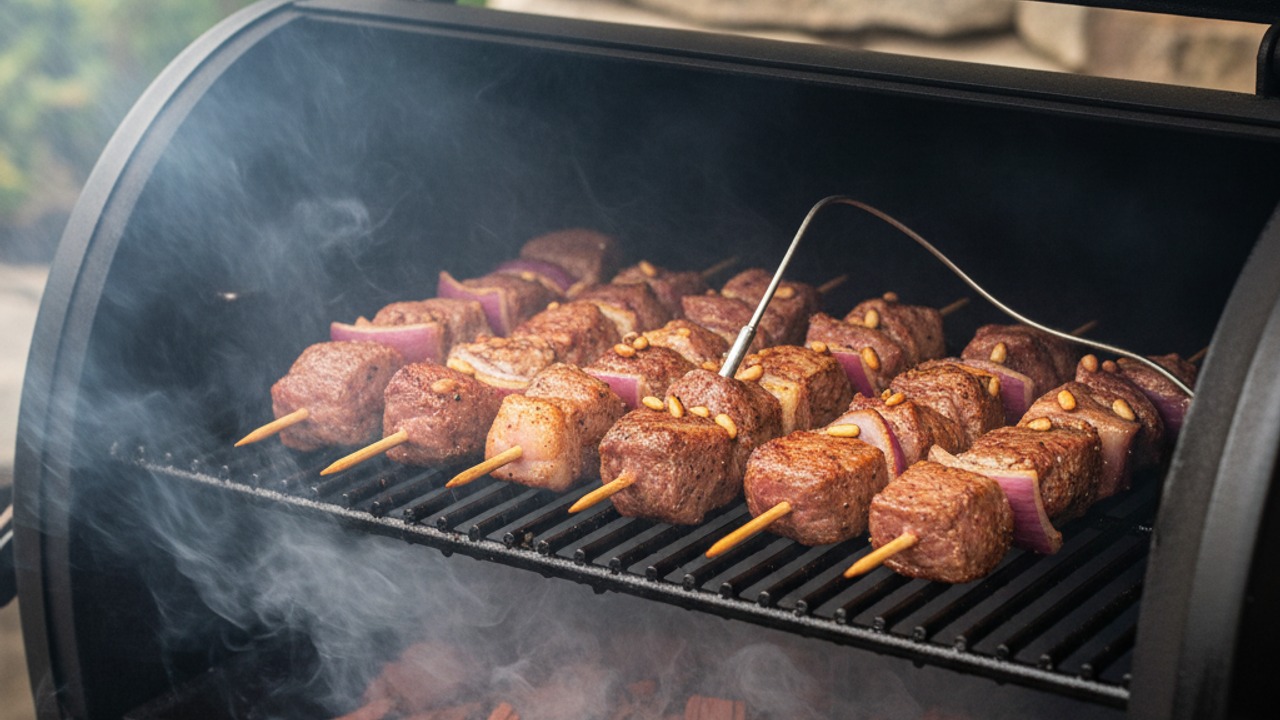 Smoke the kabobs
