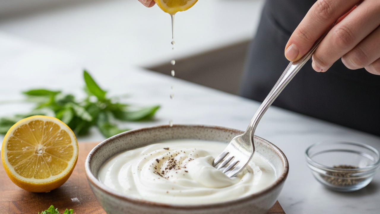 Prepare the quick yogurt sauce