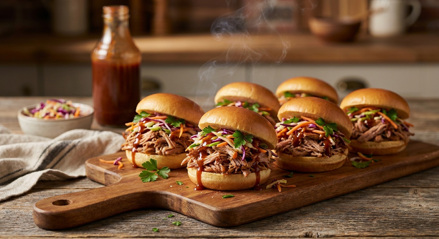 Smoked Pulled Pork Sliders with Tangy Vinegar Slaw