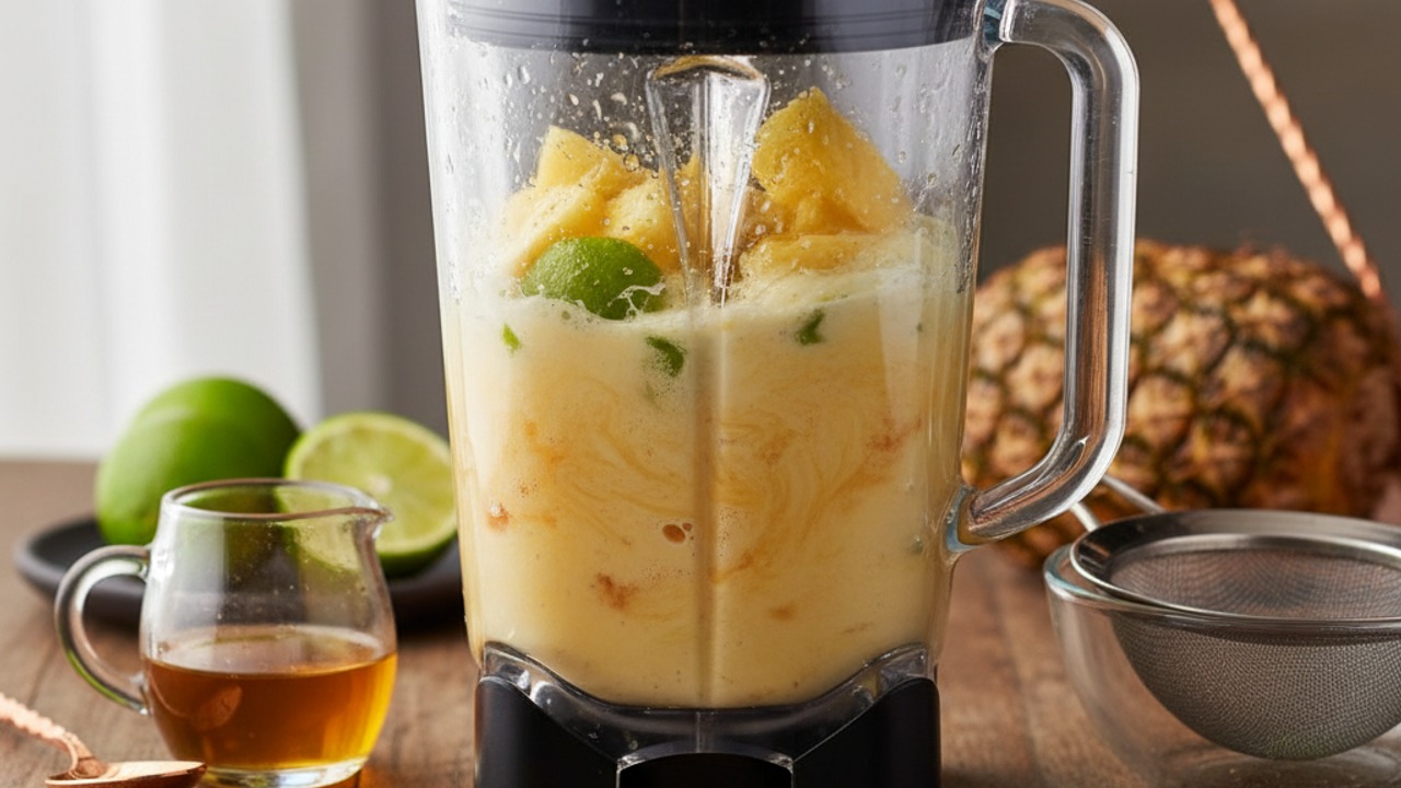 Purée pineapple with lime