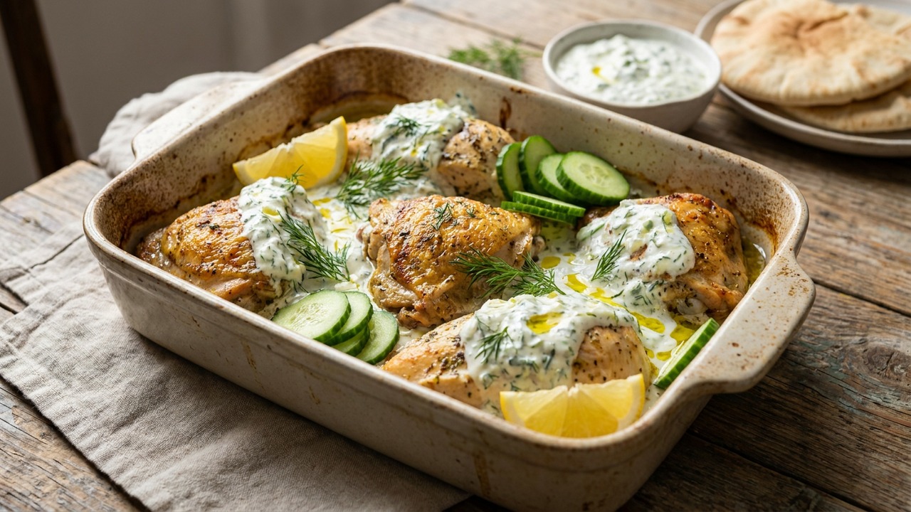Greek Yogurt Tzatziki Marinade for Tender Baked or Grilled Chicken