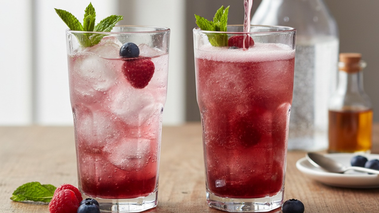 Serve over ice and garnish