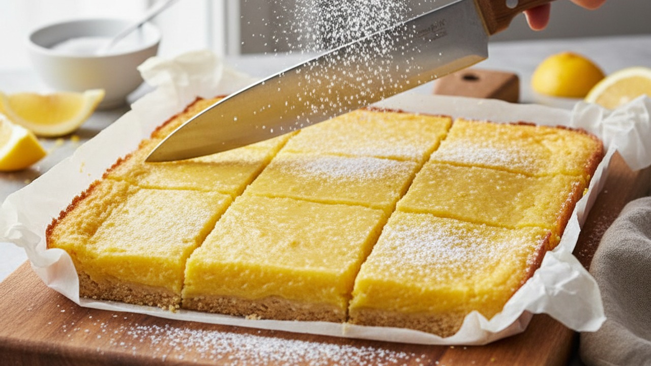 Slice, dust and serve