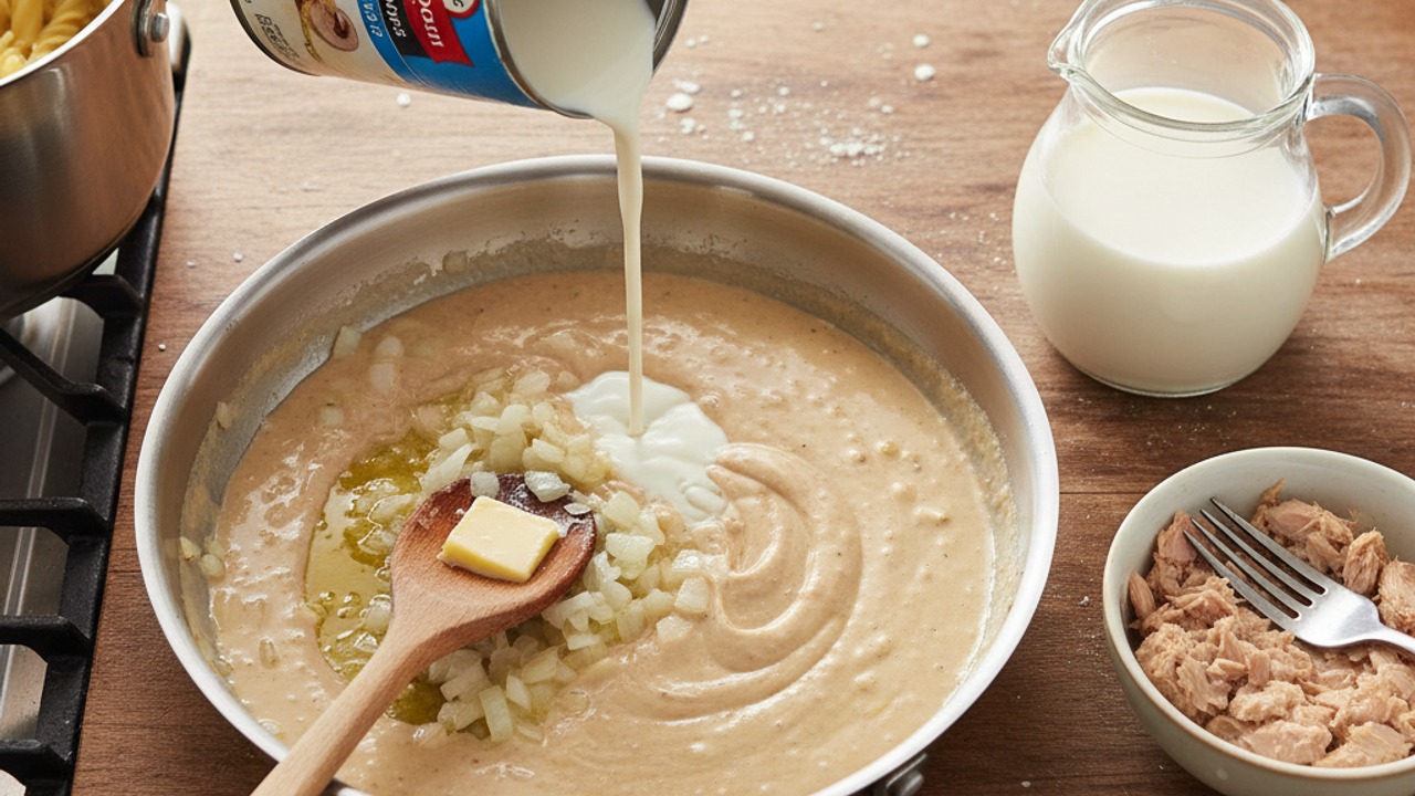 Make the creamy tuna sauce