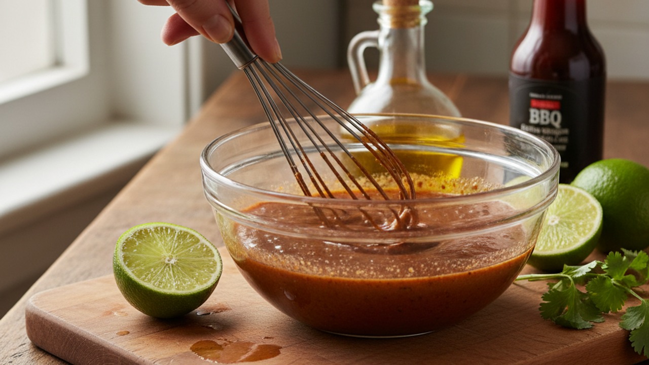 Whisk the BBQ-style dressing