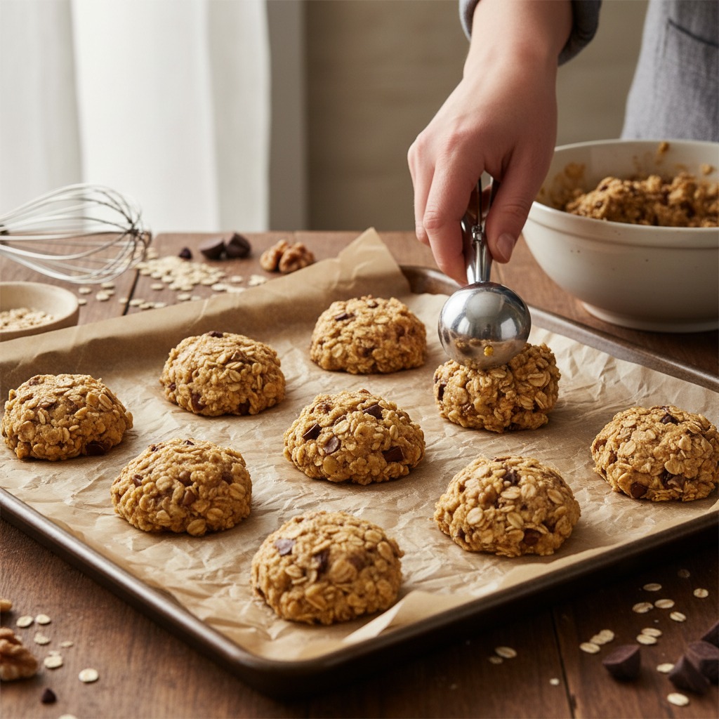 Scoop onto baking sheet