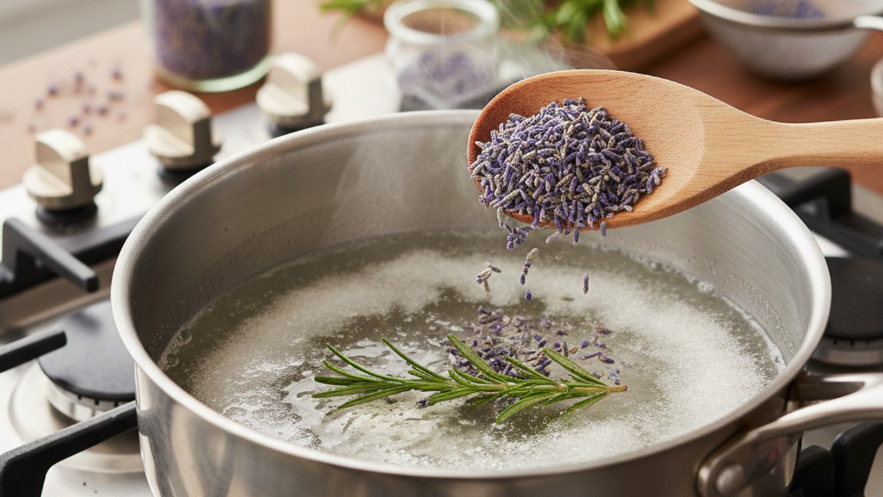 Make lavender-rosemary simple syrup