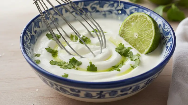 Make the lime-cilantro yogurt sauce