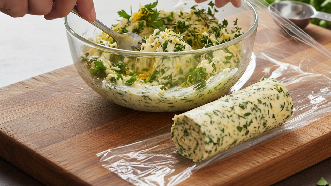 Make the compound herb butter