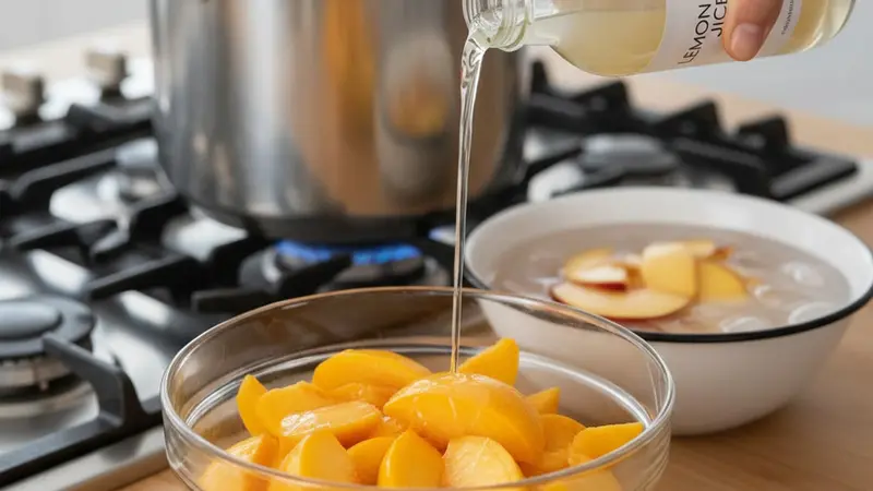 Prepare the peaches