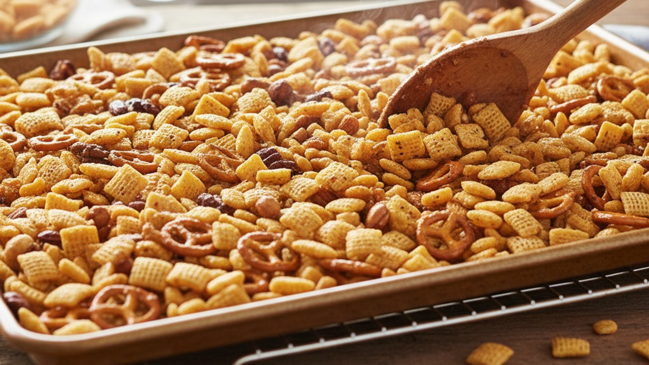 Bake, stir, and cool