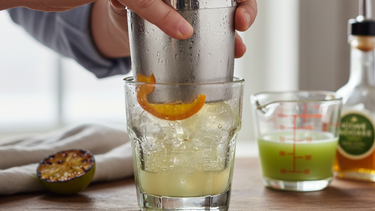 Build and shake the cocktail