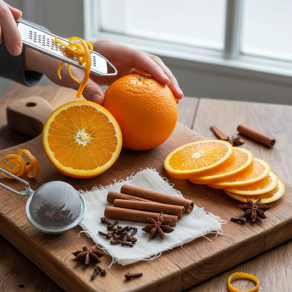 Prep the citrus and spices