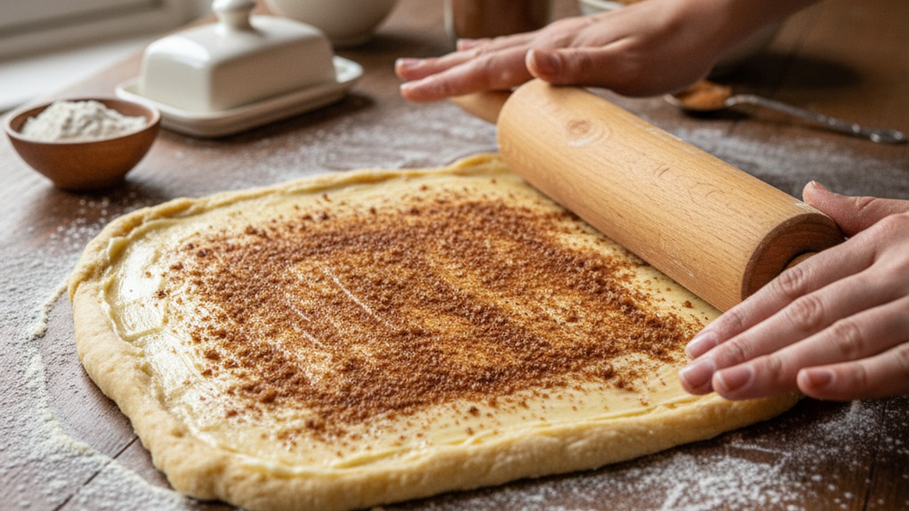 Roll out and fill with cinnamon sugar