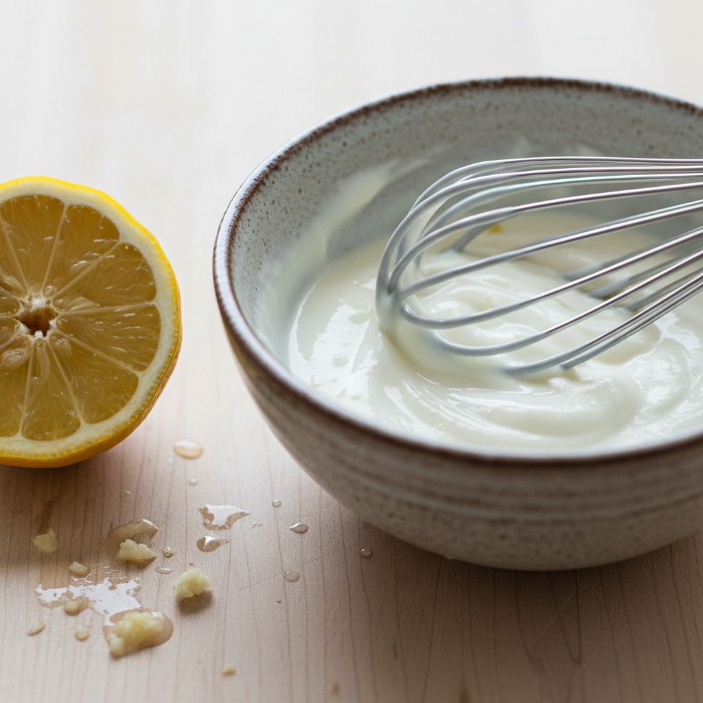 Make the garlic-yogurt sauce