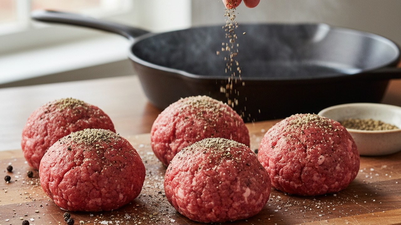 Portion and season the beef