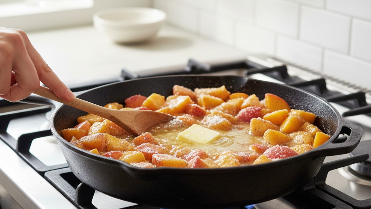 Make the peach filling
