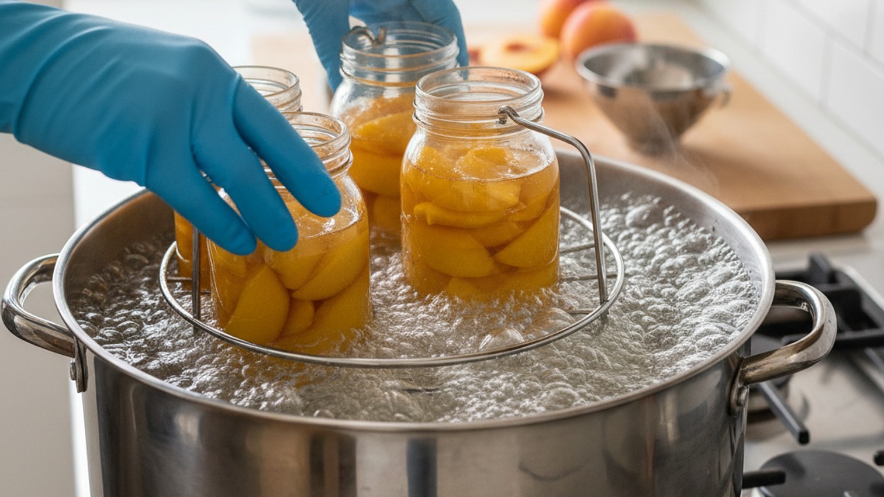 Process in a boiling-water canner