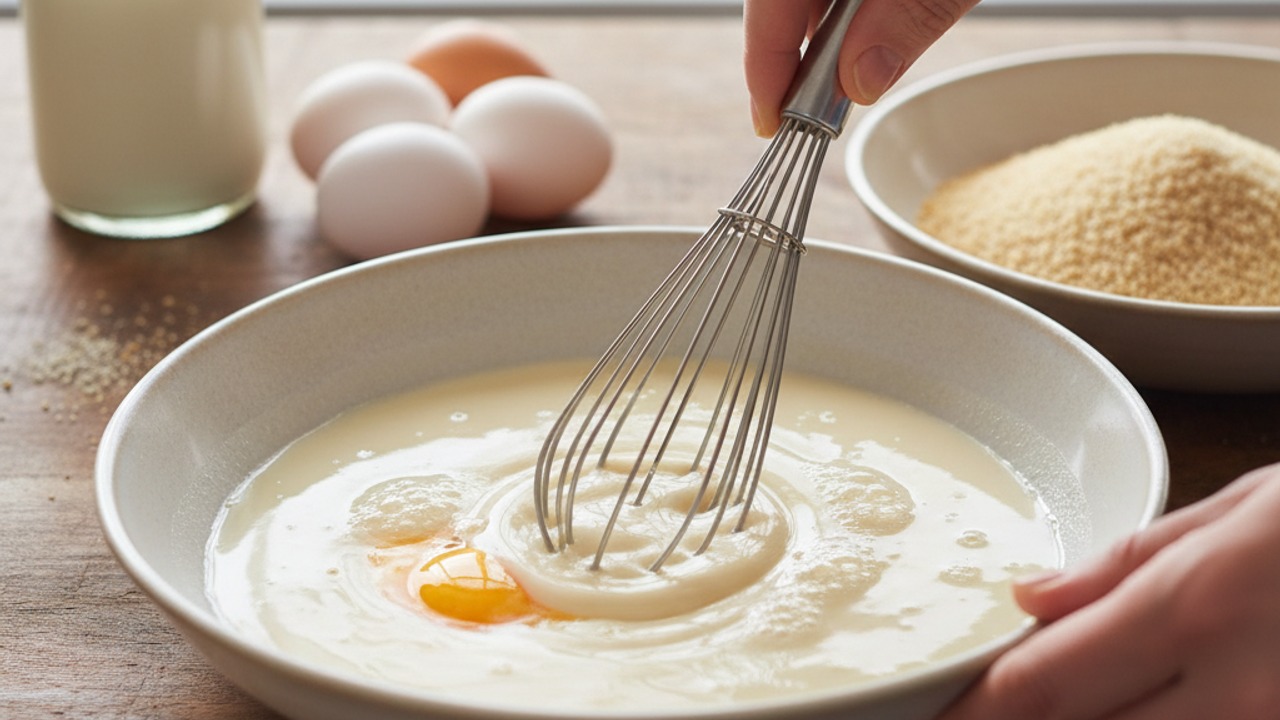 Prepare the egg-buttermilk wash