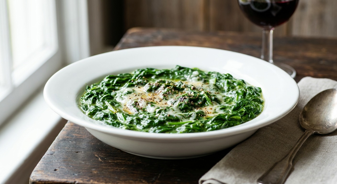 Classic Steakhouse Creamed Spinach