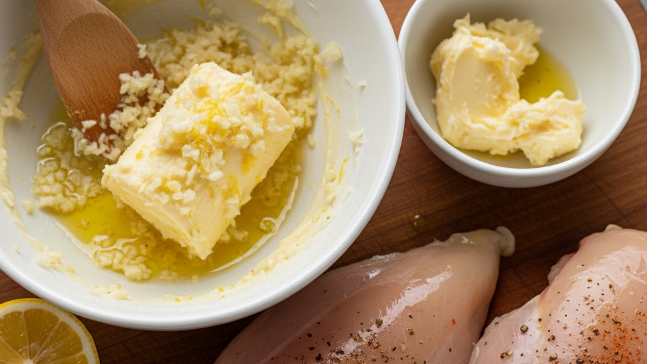 Make compound butter and season