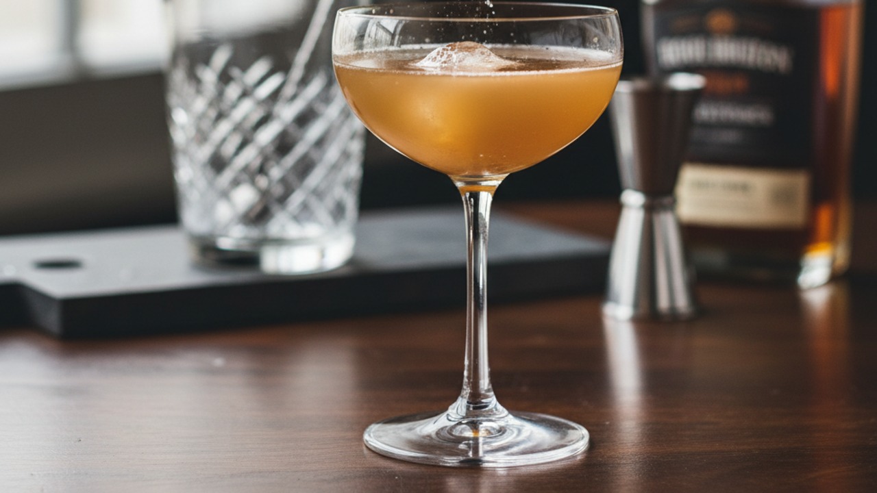 Garnish with cherry and orange twist
