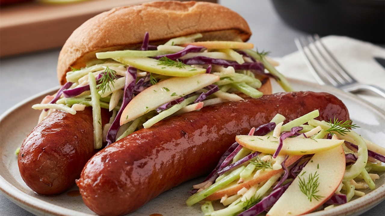 Serve with apple slaw