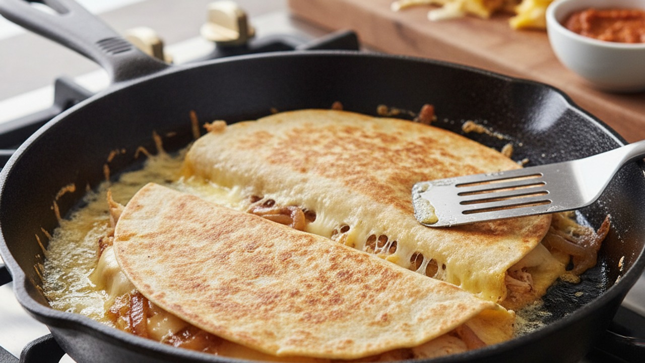 Cook until golden and melty