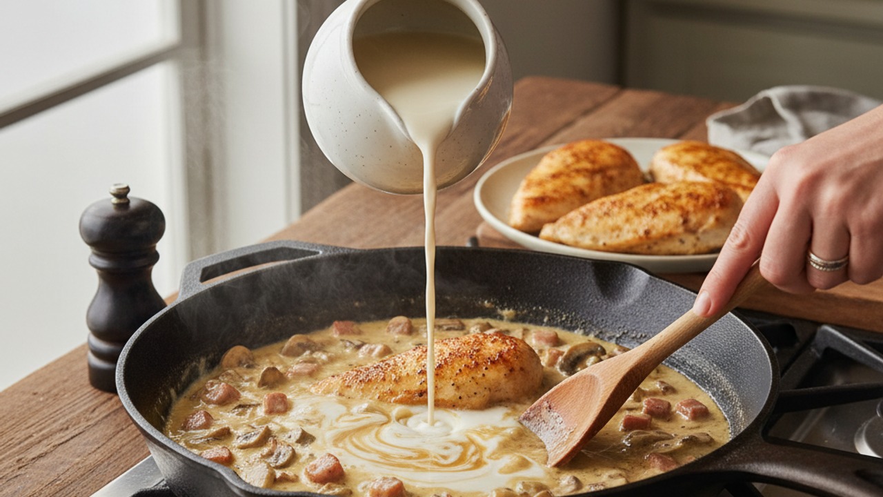Make the sauce and finish the chicken