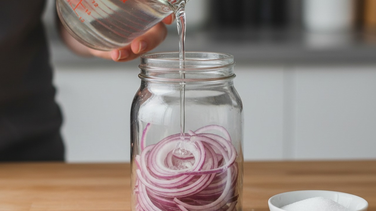 Make quick‑pickled onions